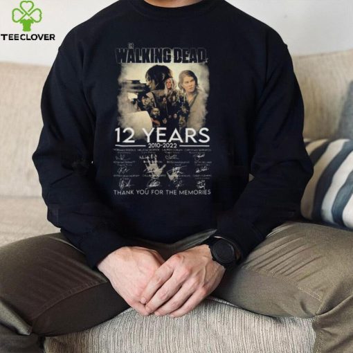 12 Years The Walking Dead Signatures Thank You The Memories Unisex Sweathoodie, sweater, longsleeve, shirt v-neck, t-shirt