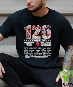126 years of the greatest NCAA teams Oklahoma Sooners thank you for the memories shirt