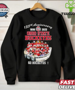 135th Anniversary 1890-2025 Ohio State Buckeyes Go Buckeyes Players Shirt with a commemorative design, celebrating the team's history and pride, perfect for Buckeyes fans.