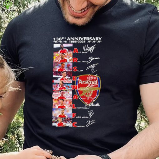 138th anniversary 1886 2024 Arsenal FC player name signatures logo shirt