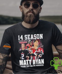 14 Season 2008 2024 NFL Atlanta Falcons Matt Ryan Thank You For The Memories Signature Shirt