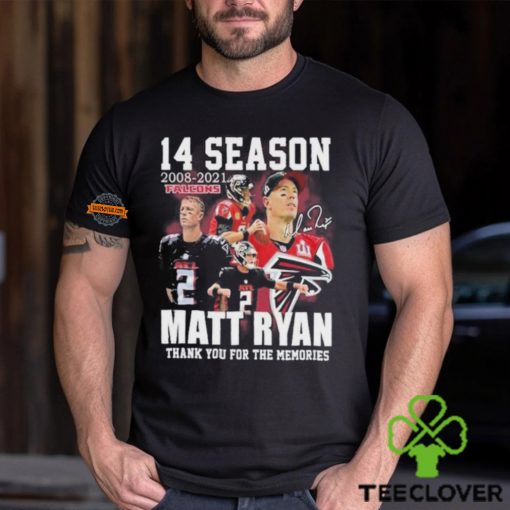 14 Season 2008 2024 NFL Atlanta Falcons Matt Ryan Thank You For The Memories Signature Shirt