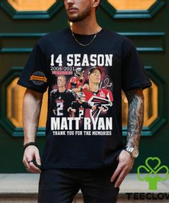 14 Season 2008 2024 NFL Atlanta Falcons Matt Ryan Thank You For The Memories Signature Shirt