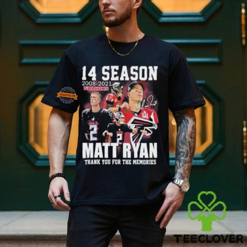 14 Season 2008 2024 NFL Atlanta Falcons Matt Ryan Thank You For The Memories Signature Shirt