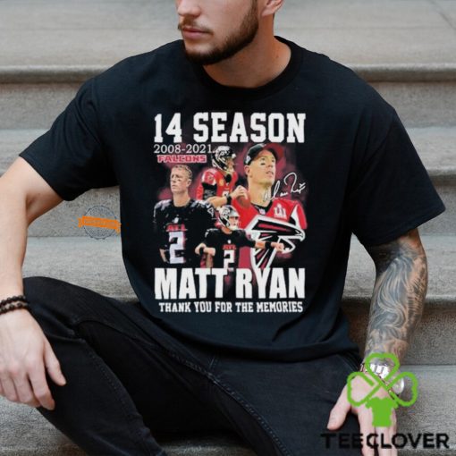 14 Season 2008 2024 NFL Atlanta Falcons Matt Ryan Thank You For The Memories Signature Shirt