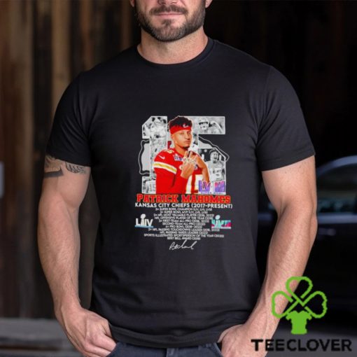 15 Patrick Mahomes Kansas City Chiefs 2017 present signature shirt
