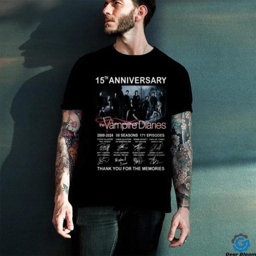 15th Anniversary The Vampire Diaries 2009 2024 08 Seasons 171 Episodes Thank You For The Memories T Shirt