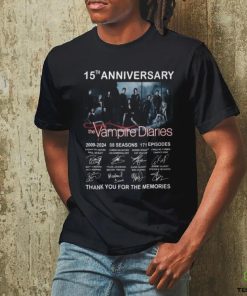 15th Anniversary The Vampire Diaries 2009 2024 08 Seasons 171 Episodes Thank You For The Memories T Shirt