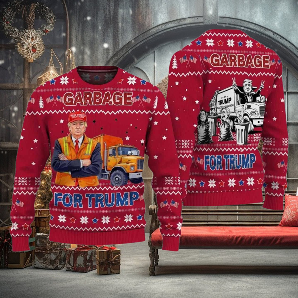 Garbage For Trump 2024 Patriotic Christmas Ugly Sweater Garbage For Trump 2024 Patriotic Christmas Ugly Sweater