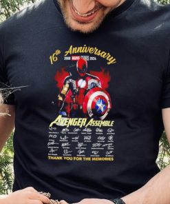 16th anniversary 2008 2024 Avenger Assemble signatures thank you for the memories hero mix shirt