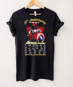 16th anniversary 2008 2024 Avenger Assemble signatures thank you for the memories hero mix shirt