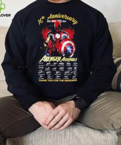 16th anniversary 2008 2024 Avenger Assemble signatures thank you for the memories hero mix shirt