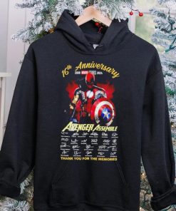 16th anniversary 2008 2024 Avenger Assemble signatures thank you for the memories hero mix shirt