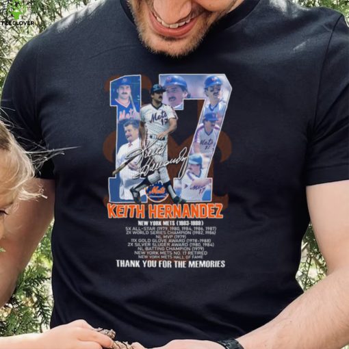 17 Keith Hernandez New York Mets 1983 1989 thank you for memories shirt