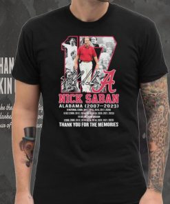 17 Nick Saban Alabama 2007 2023 Thank You For The Memories Signatures Shirt