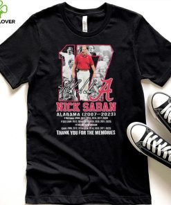 17 Nick Saban Alabama 2007 2023 Thank You For The Memories Signatures Shirt