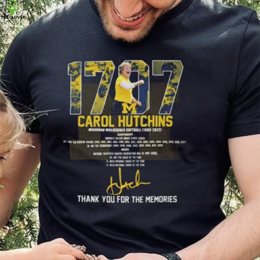 1707 Carol Hutchins Michigan Wolverines Softball 1983 2022 Thank You For The Memories Signature hoodie, sweater, longsleeve, shirt v-neck, t-shirt