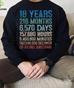 18 Years Old Of Being Awesome Birthday Gift Decorations T Shirt