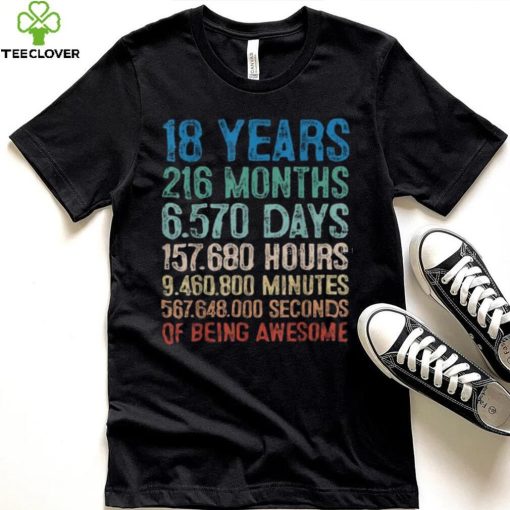 18th Birthday Gift T-Shirt – Celebrate Being Awesome with Decorative Design