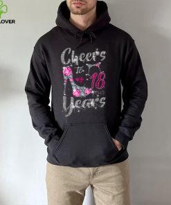 18th Birthday Gifts Cheers To 18 Year Old Wine high heels T Shirt