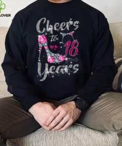 18th Birthday Gifts Cheers To 18 Year Old Wine high heels T Shirt