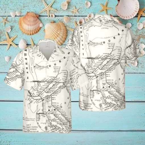 1912 Subway Map Brooklyn Rapid Transit Old Map New York City Hawaiian Shirt
