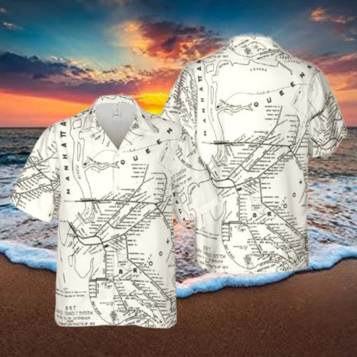 1912 Subway Map Brooklyn Rapid Transit Old Map New York City Hawaiian Shirt