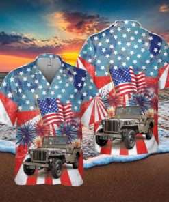 1942 Willys MB Jeep, 4th Of July Hawaiian Shirt