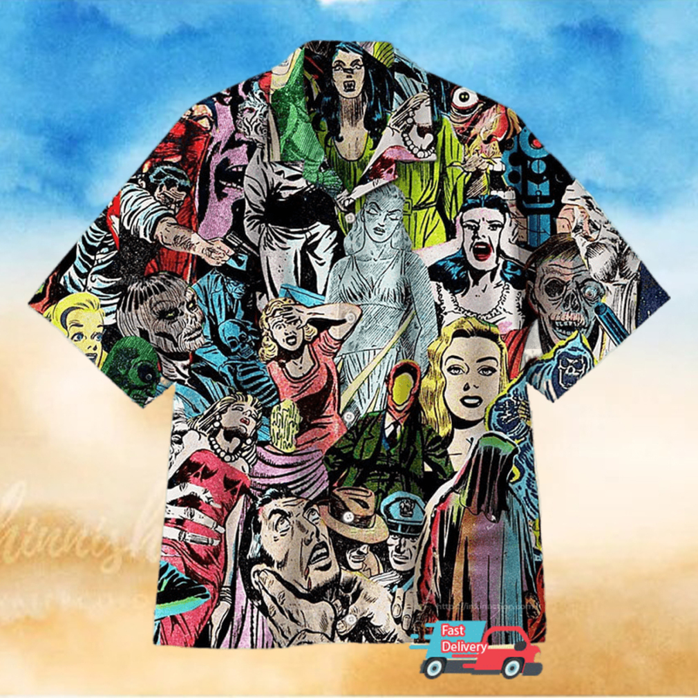 1950S Horror Comics Collage Hawaiian Shirt 1950S Horror Comics Collage Hawaiian Shirt