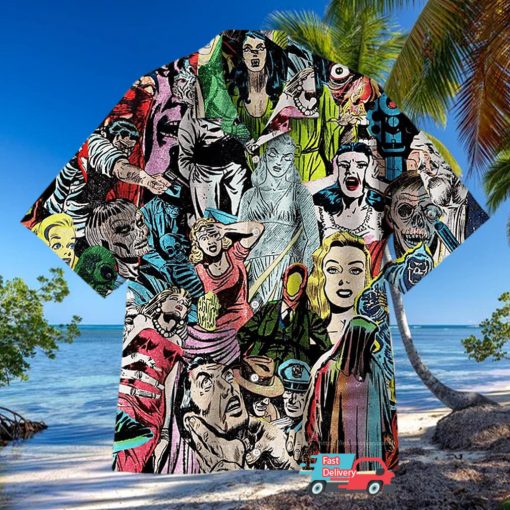 1950S Horror Comics Collage Hawaiian Shirt