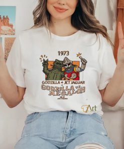 1973 Godzilla Jet Jaguar in Godzilla vs Megalon shirt