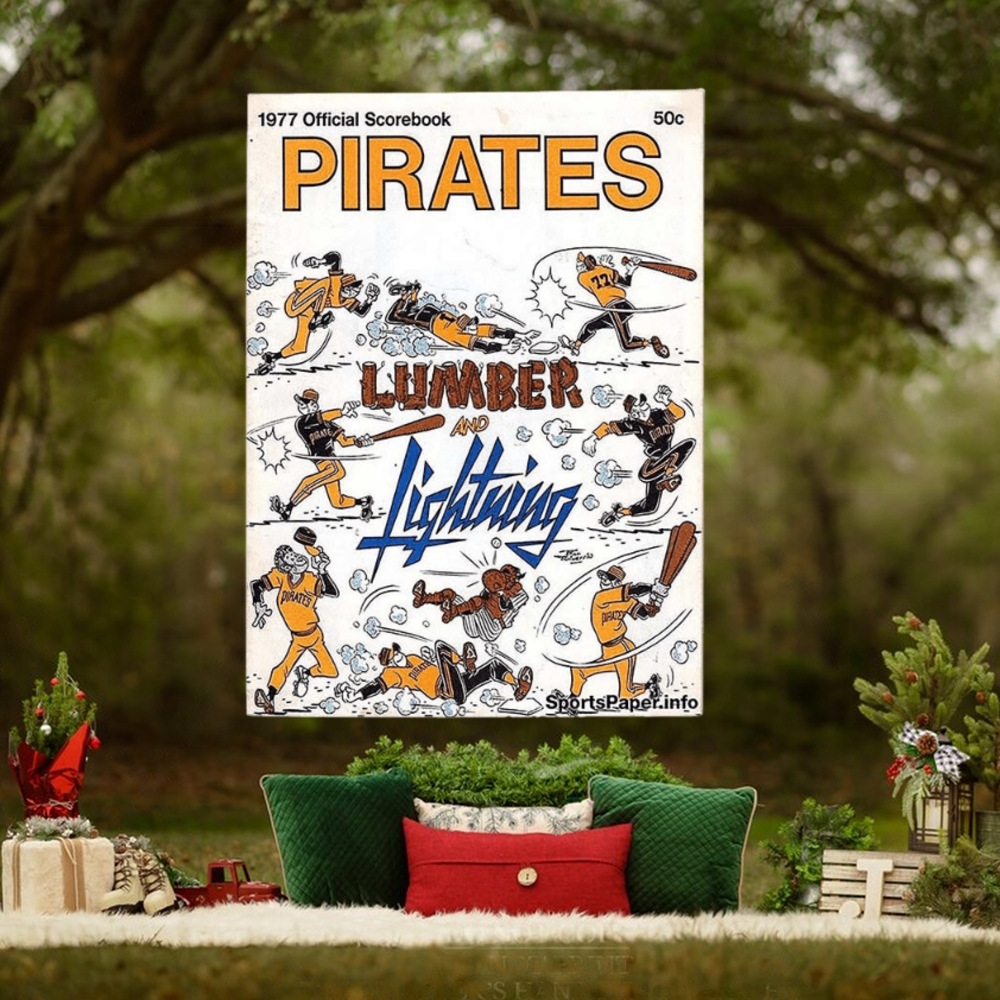 1977 Official Scorebook Pittsburgh Pirates Lumber And Lightning Decoration Poster Canvas 1977 Official Scorebook Pittsburgh Pirates Lumber And Lightning Decoration Poster Canvas