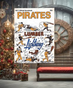 1977 Official Scorebook Pittsburgh Pirates Lumber And Lightning Decoration Poster Canvas