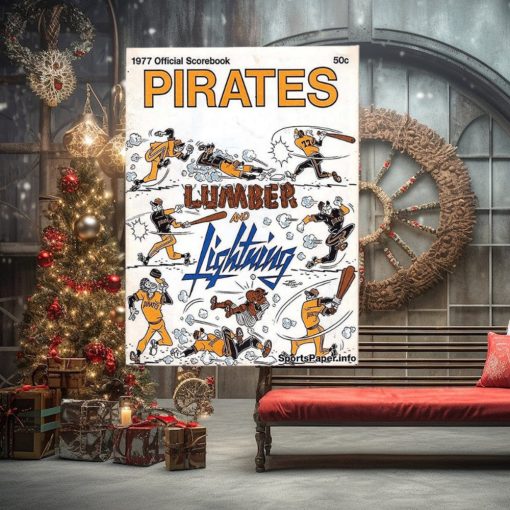 1977 Official Scorebook Pittsburgh Pirates Lumber And Lightning Decoration Poster Canvas