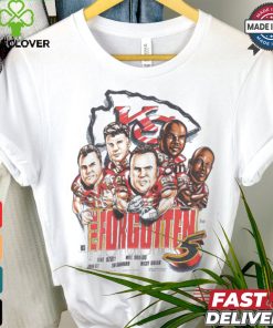 1995 VINTAGE NFL The Forgotten 5 Kansas City Chiefs Lineman T Shirt