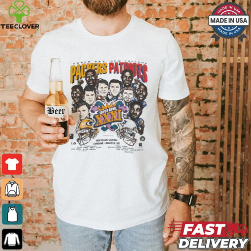 1997 Vts Packers Patriot NFL Cartoon Tshirt
