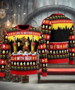 Bigfoot Christmas Is Better With Beer Christmas Gift Ugly Christmas Sweater 3D Printed Men And Women Holiday Gift