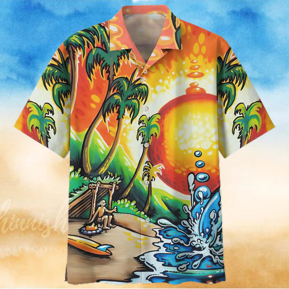 Surfing Orange Unique Design Unisex Hawaiian Shirt