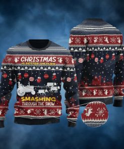 Santa Claus With Reindeer Cow For Unisex Ugly Christmas Sweater