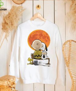 Peanuts Snoopy Charlie Brown Woodstock Under Full Moon Charlie Brown Halloween Shirt