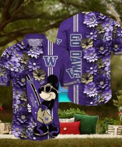 Washington Huskies Hawaiian Shirt Mickey Love Surfing Trending Summer Gift