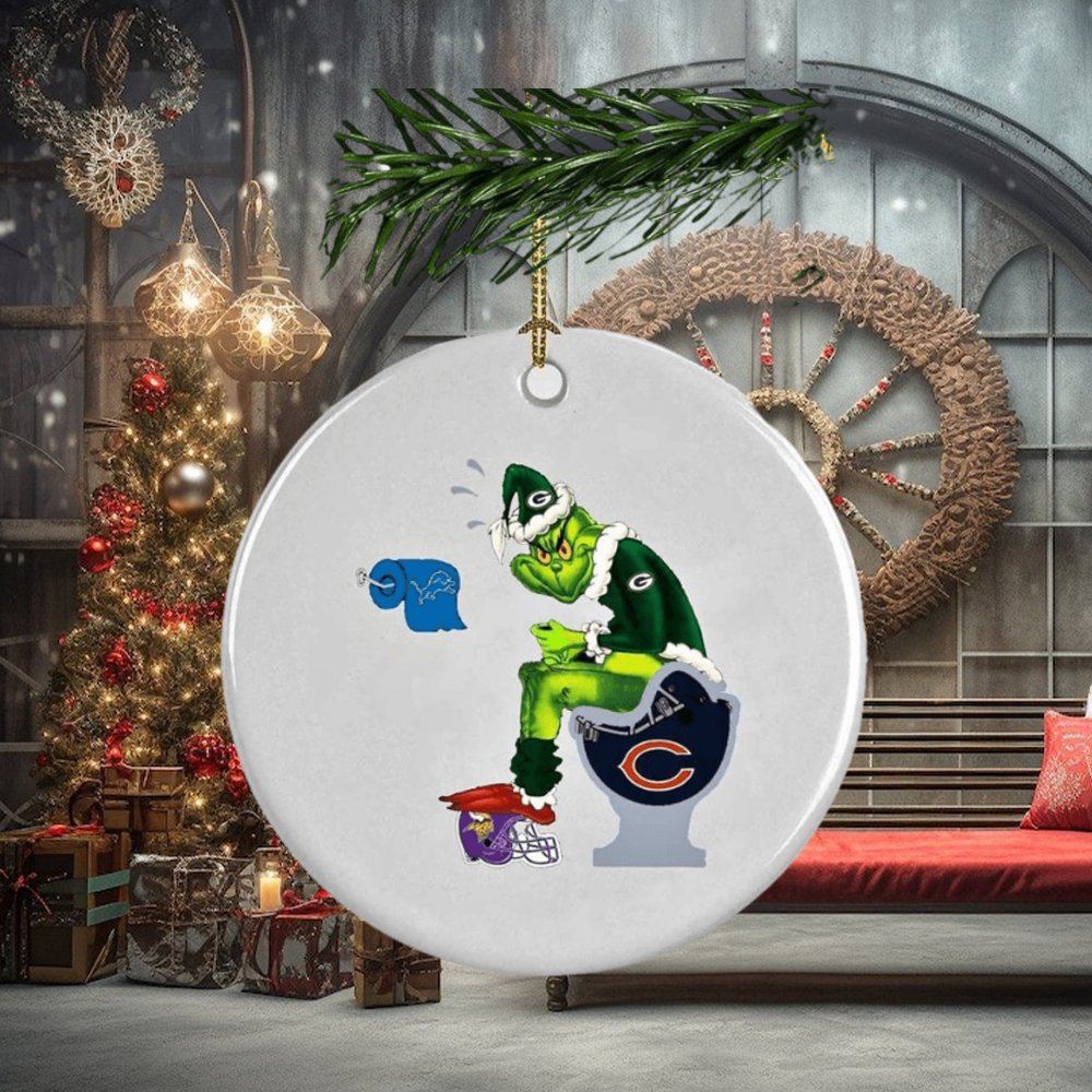 Grinch NFL Team Football Green Bay Packers Ornament