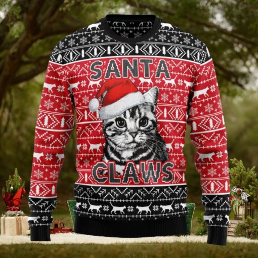 Santa Claws Cat Ugly Christmas Sweater Thankgiving Gift Men Women