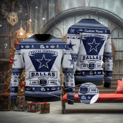 Dallas Cowboys Est 1960 Ugly Christmas Sweater 3D Printed Men And Women Holiday Gift