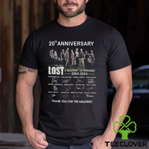 20th Anniversary LOST 6 Seasons 121 Episodes 2004 2024 Thank You For The Memories T Shirt