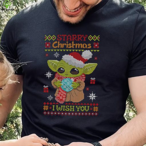 Baby Yoda Starry Christmas I wish you ugly Xmas 2022 shirt