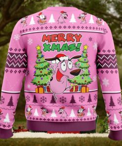 Merry Xmas Courage The Cowardly Dog Ugly Christmas Sweater 1