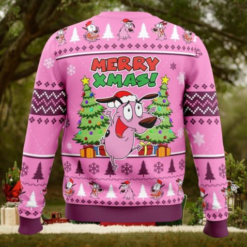 Merry Xmas Courage The Cowardly Dog Ugly Christmas Sweater 1