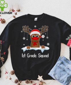 1st Grade Squad Xmas Reindeer Santa Hat Christmas party Shirt