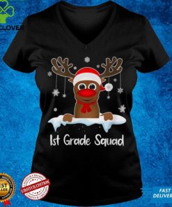 1st Grade Squad Xmas Reindeer Santa Hat Christmas party Shirt